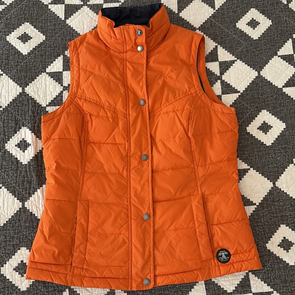 Barbour Orange Puffer Vest